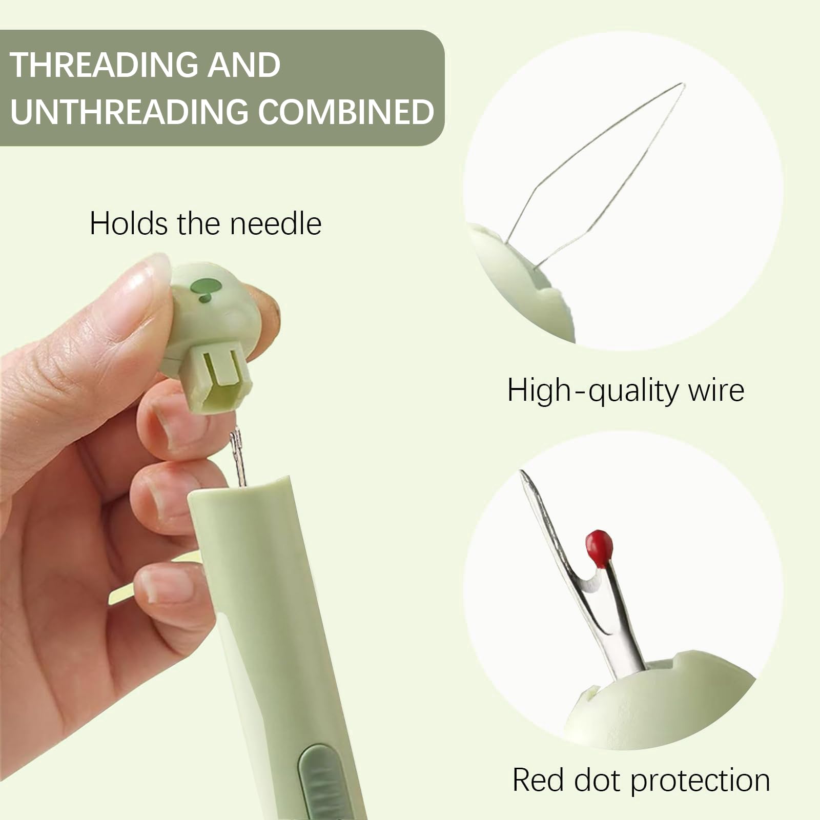Lot De 3 Enfile-aiguilles Automatiques 3 En 1 Avec Rangement, Enfile-aiguilles Améliorés Pour Couture à La Main, Outil De Décrochage, Fournitures De Matelassage Pour Couture Et Broderie