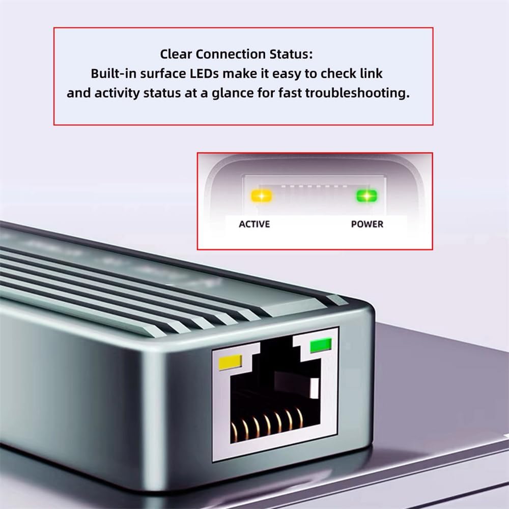 Xiwai Type-C USB4 USB3.2 Gen2 USB-C to 10Gbps GBE Gigabit 10000Mbps Ethernet Network 5Gbps 2.5Gbps LAN Cable Adapter RTL8159 for Laptop Desktop NAS