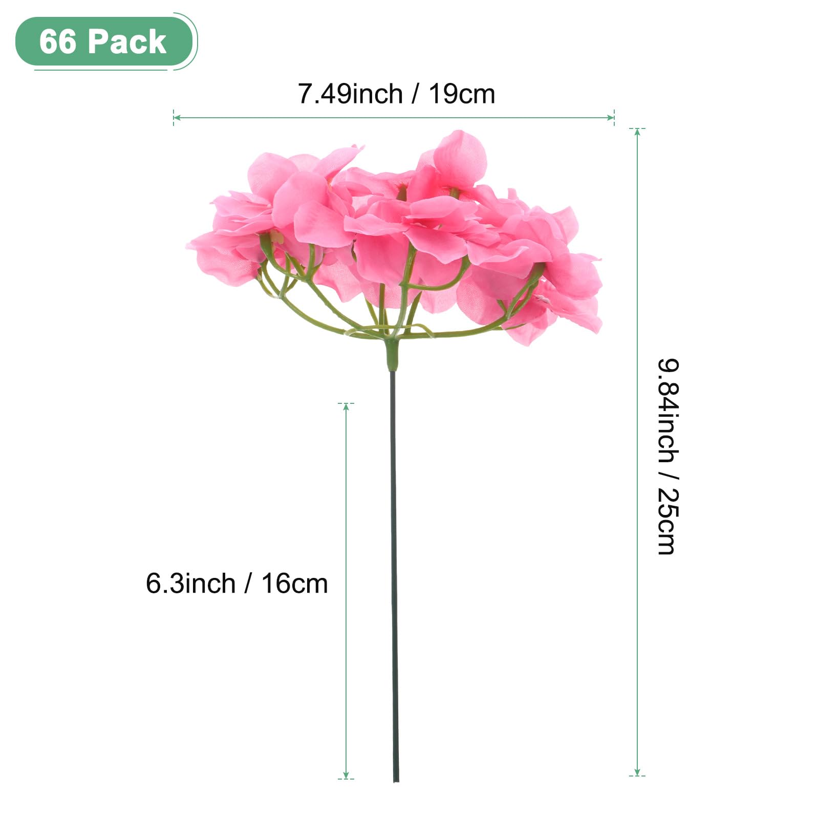 M METERXITY 66-Pack Silk Hydrangea Flowers - Image 2
