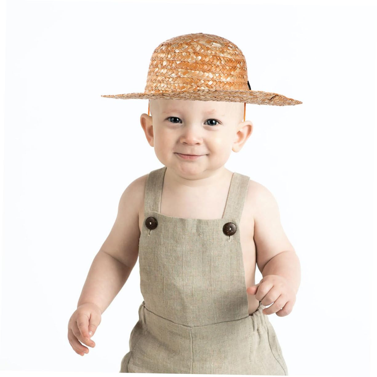 Holibanna Sombrero de Paja para Niños, Sombrero de Playa para Exteriores Protección Solar y Diseño Decorativo para Actividades al Aire Libre