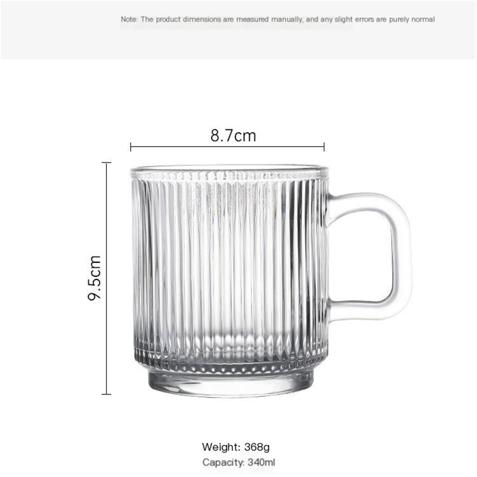 Tazza in Vetro con Manico e Coperchio, Cucchiaio, Tazza per Acqua, Latte per Uso Domestico, caffè e tè
