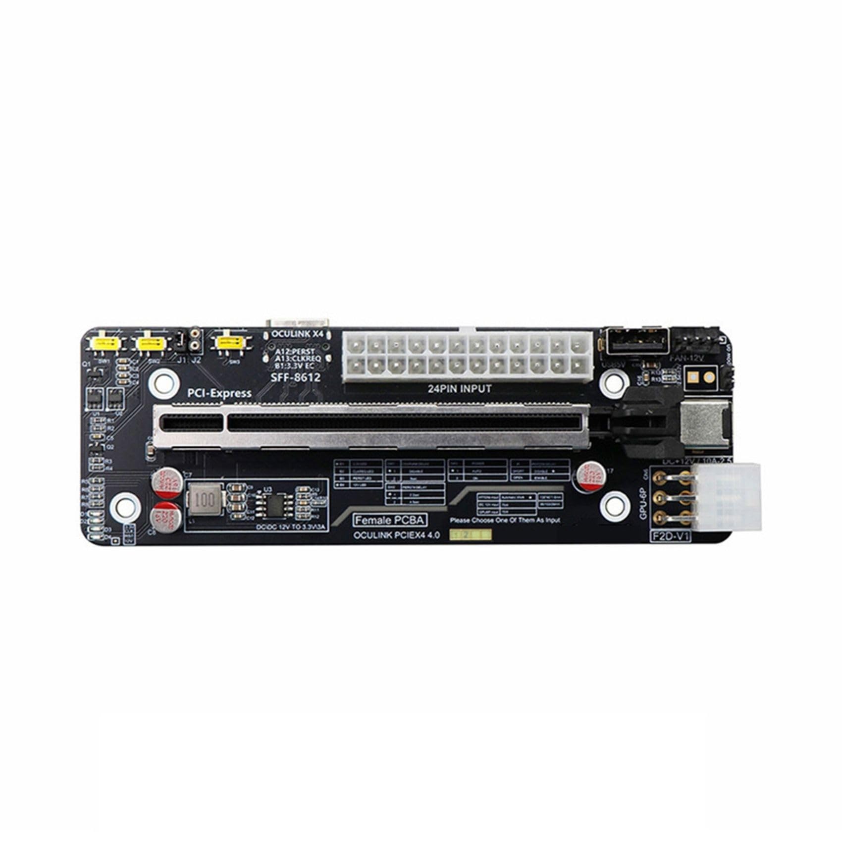 Docking Station OCuLink per Scheda Grafica GPU 64G SFF-8612 A PCIe, Scheda di Espansione Esterna per Mini PC con Scheda Madre F2D