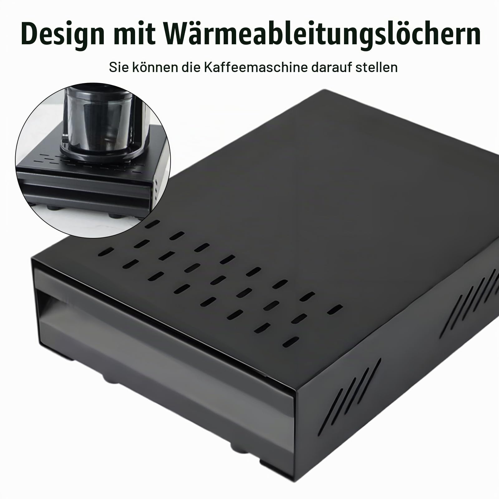 Kaffeesatz Abklopfbehälter für Siebträger, 35 x 25 x 8 cm Edelstahl Knock Box für Espresso Siebträgermaschine Kaffeemühle Siebträger Groß Sudschublade für Café Wohnen