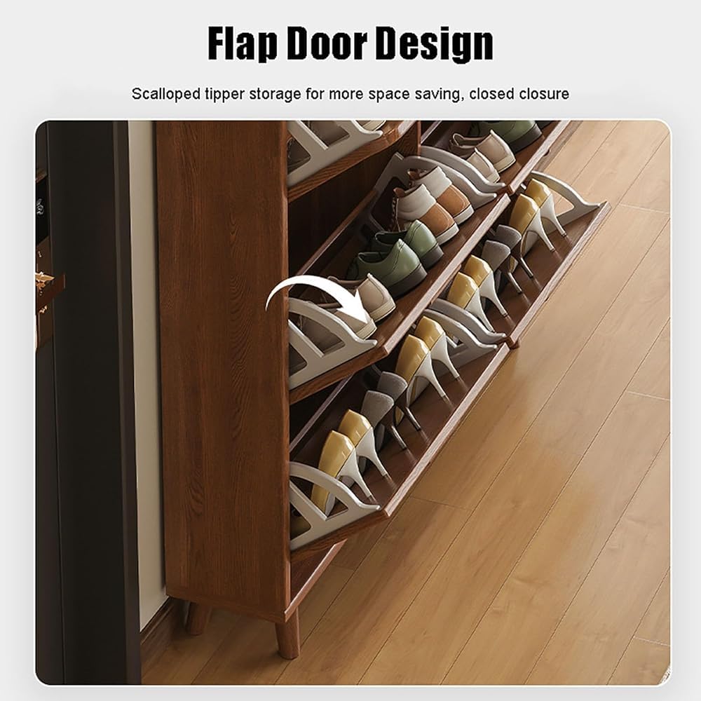 Scarpiera stretta in legno con fori di ventilazione, salvaspazio, per ingresso, camera da letto, soggiorno, Sto Solut per scarpe