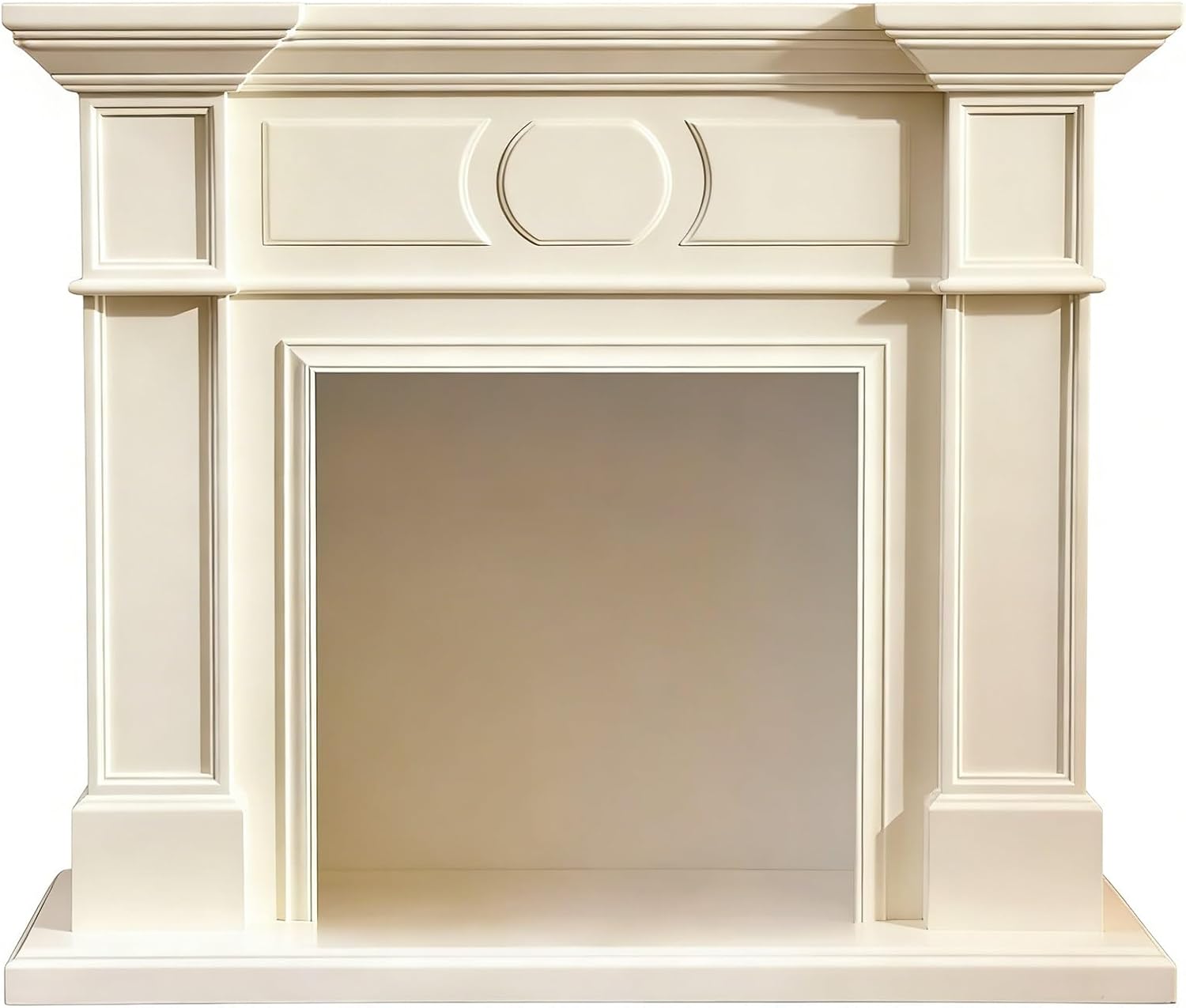 Fireplace Mantel Surround Traditional Fireplace Mantel Surround Decorative Wooden Freestanding Frame(Beige,Small)