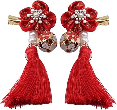 Amazon Airlove 女性ヘアピン花びらフラワータッセルヘアクリップレトロスタイルヘアピンチャイナヘアアクセサリー Airlove ヘッドバンド