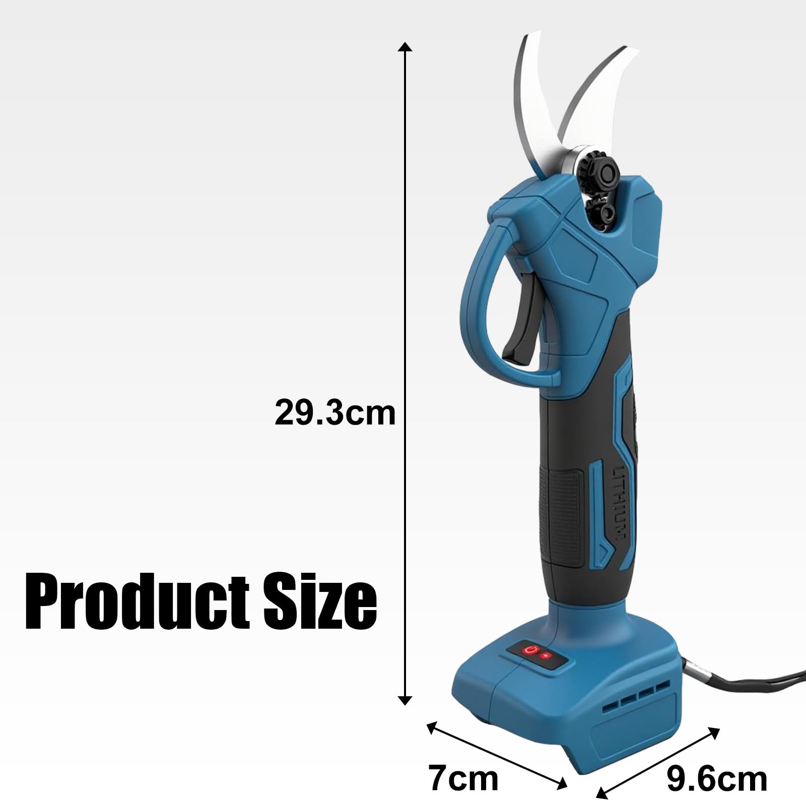 Tijeras de podar eléctricas con batería, con 2 baterías y cargador, diámetro máximo de corte de 30 mm, batería para podar árboles y arbustos y cuidado del jardín