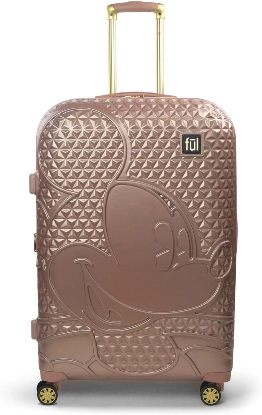 FUL Disney Mickey Mouse 29 Inch Rolling Luggage, Hardside Suitcase with Spinner Wheels, Rose Gold Rose Gold 29 Inch
