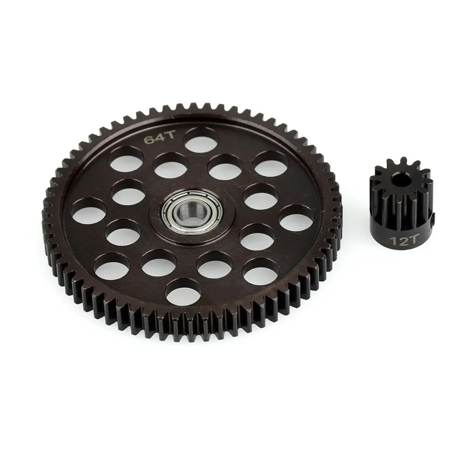 pour Axial RR10 pour Yeti 90048 1/10 Pièces Rechange Voiture RC Couronne 64T Acier Trempé 32P Pignon 12T Accessoires Améliorations RC Voitures Pièces