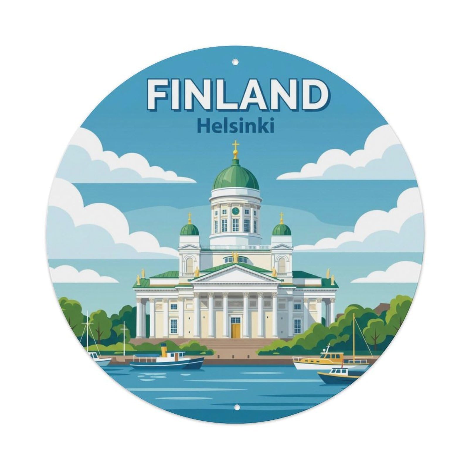 Vintage Travel Finland Accurate Vintage Metal Tin Sign Plaque
