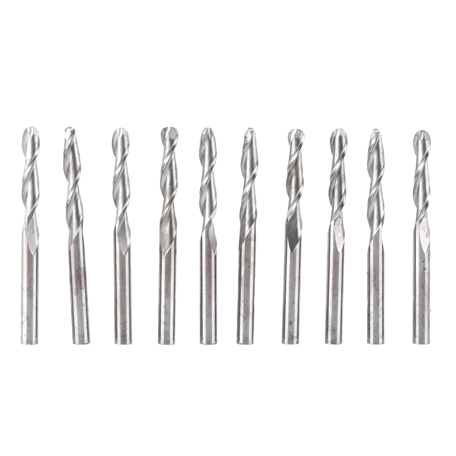 Juego de 40 fresas de extremo, kit de fresas CNC con puntas planas y esféricas, fresa de grabado de acero de alta velocidad para madera, plástico, fibra de carbono, diámetro de