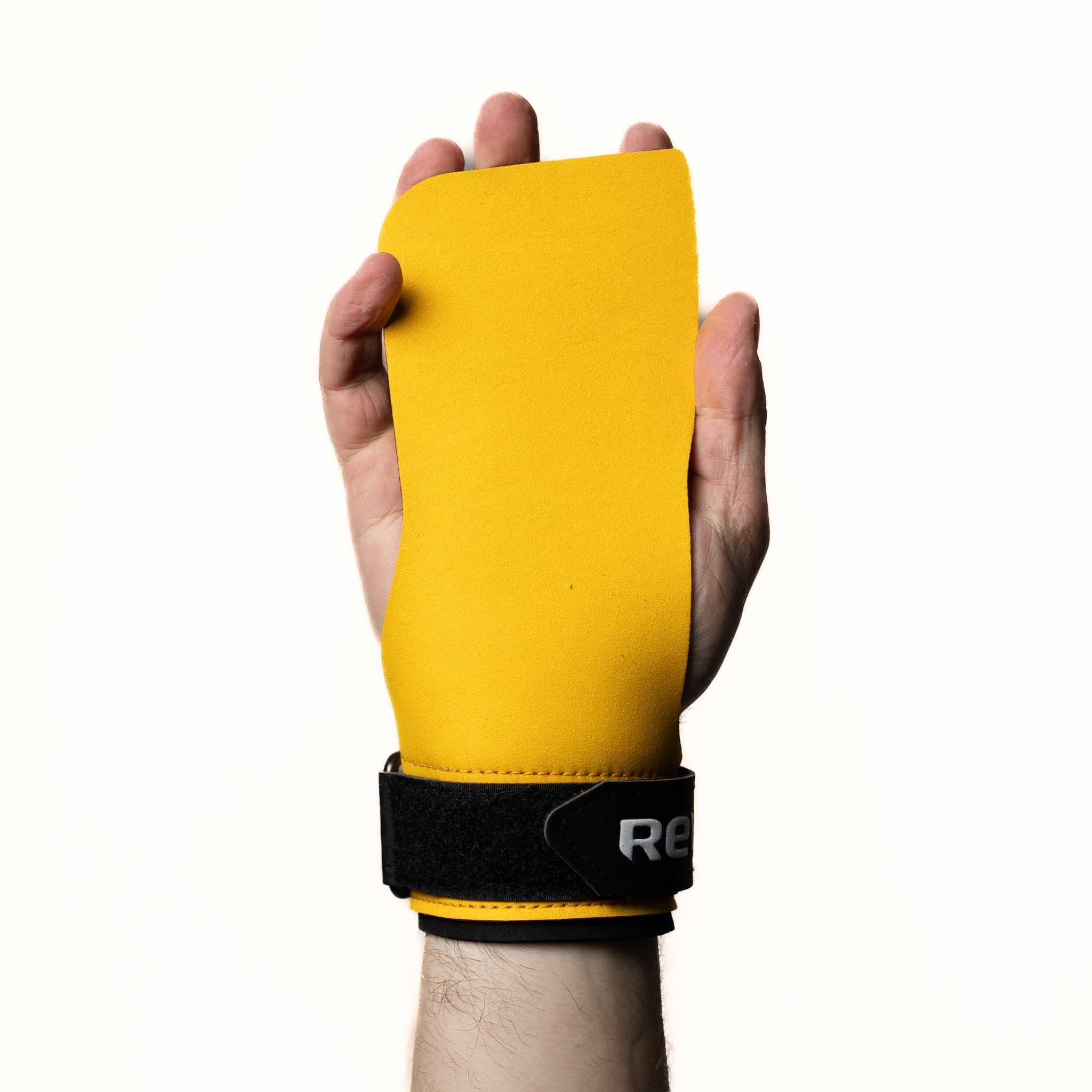 BumbleBee - Manopole da ginnastica per cross fit, fitness funzionale e allenamento in palestra, senza dita, per uomini e donne, da utilizzare con gesso, con coppia di braccialetti e borsa per