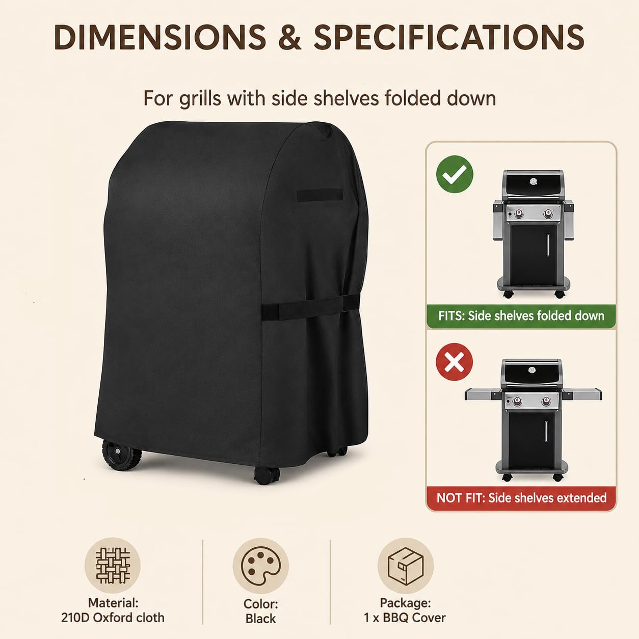Funda Barbacoa para Weber Spirit E-425 2025 2026+, Cubierta Protectora Parrilla Gas, Terraza Jardín Exterior Impermeable Antiviento Protección UV