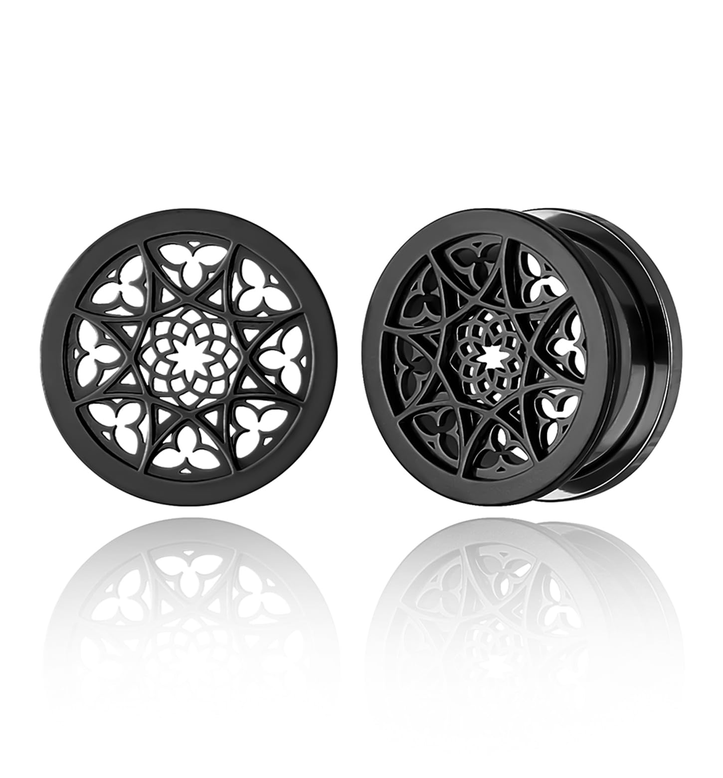 Earblity 2 PCS Figure Gauges for Ears Hypoallergenic 316 Stainless Steel Ear Gauge Plugs for Women Men Comfy Ear Plugs Gauges Body Ear Piercing