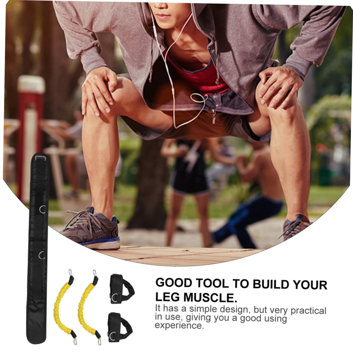 Hemobllo Set da 1 Cintura Elastica per Allenamento Gambe in Lattice, Resistente 50 Libbre, Leggero per Palestra e Squat Profondi