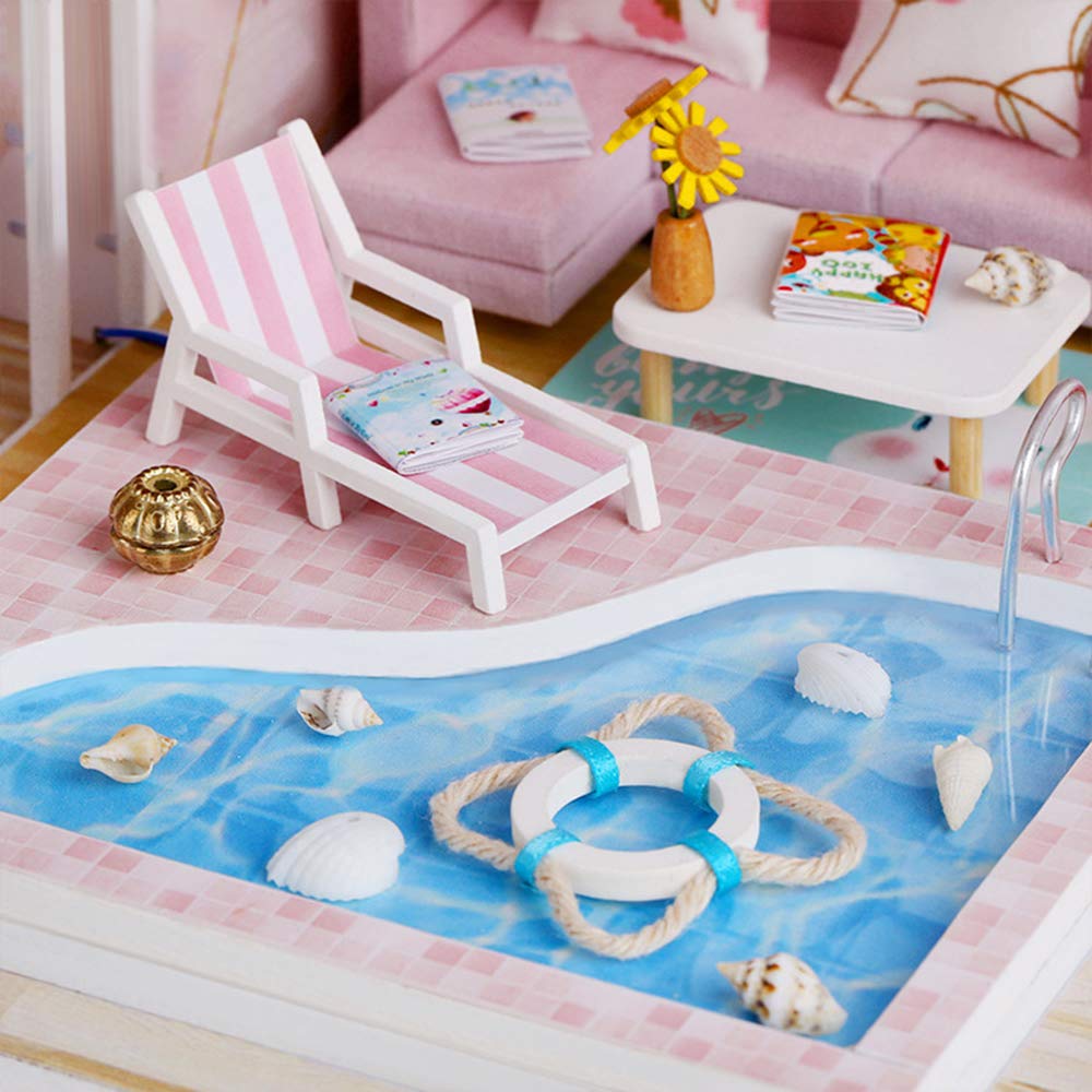 CRIOLPO Book Nook Kit - DIY Miniature House Bookshelf Decor 3D Wooden Doll House with LED Light Unique Gift for Adults and Teens - Chime