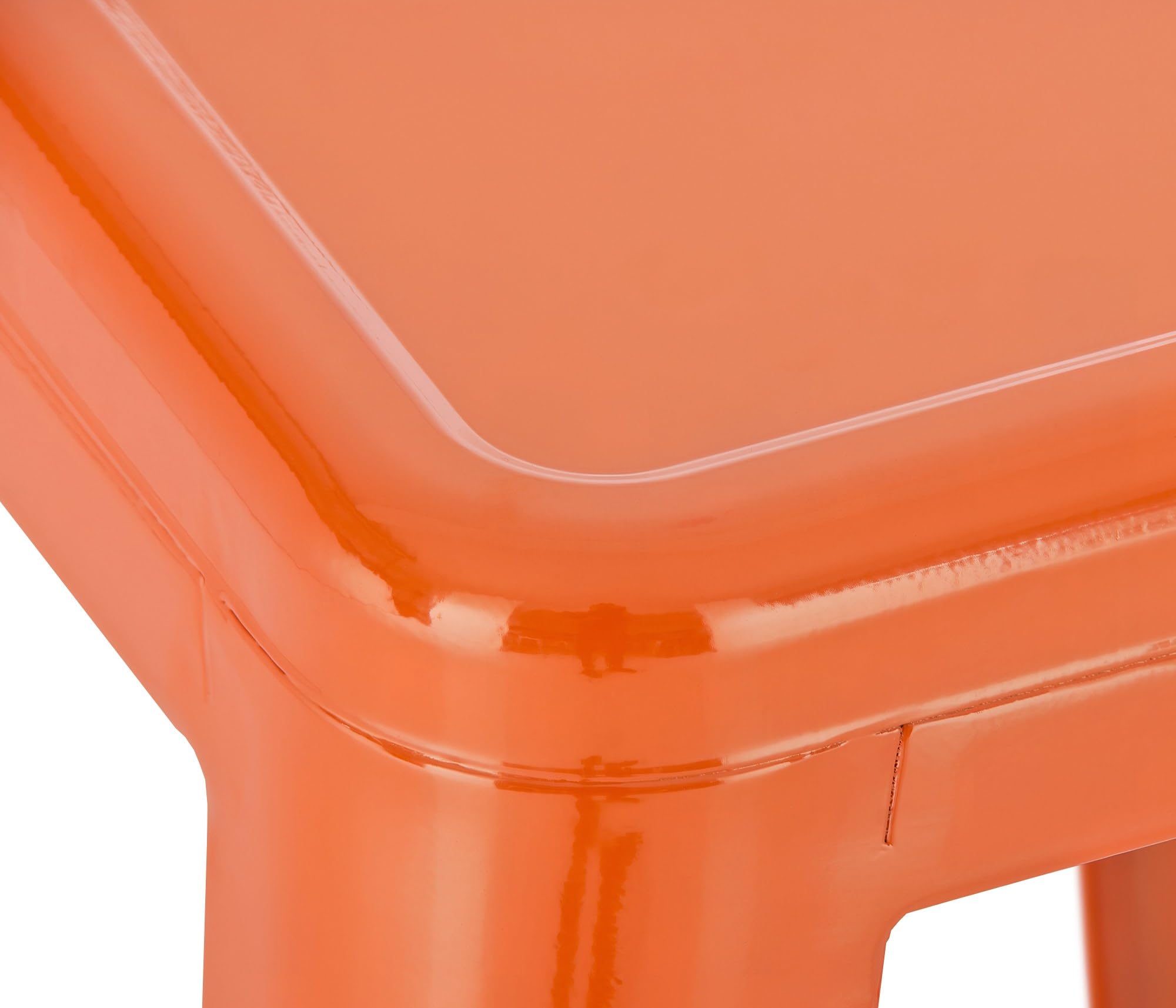 CLP Lot De 4 Tabourets De Bar Joshua I Tabouret De Bar Industriel Empilable Et Robuste I Repose-Pieds Structure A 4 Pieds I Hauteur Siège 77 cm Couleur Orange
