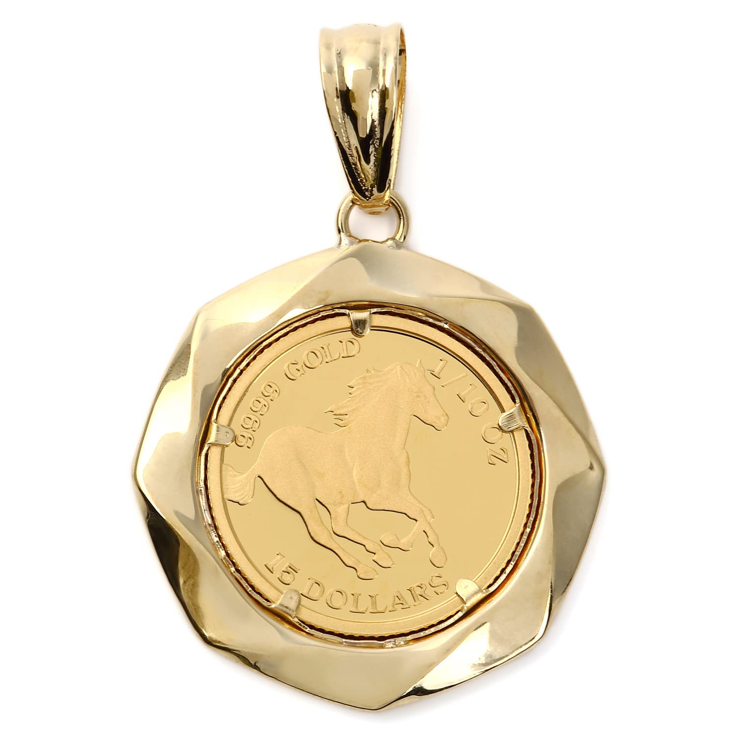 Amazon.co.jp: [ハッピーグッツショップ] 純金 K24 ホース 馬 1