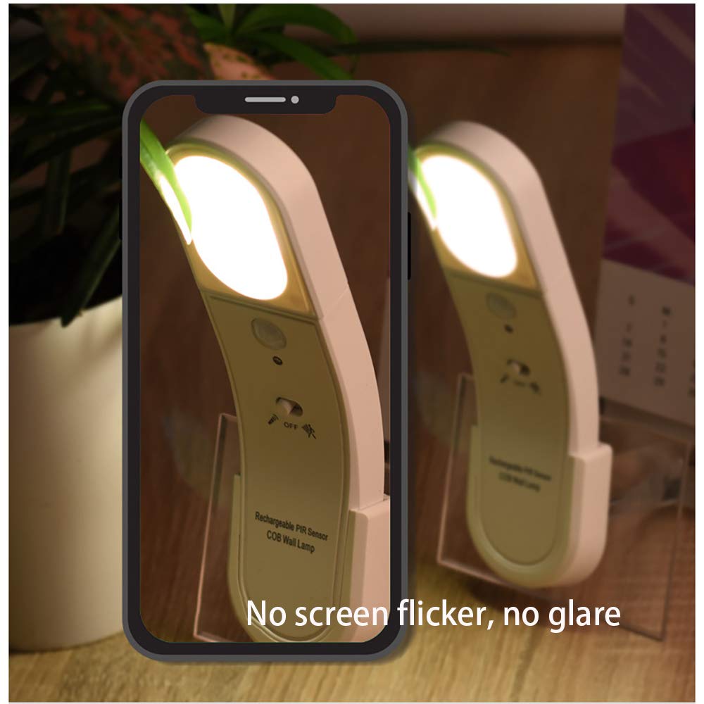 La luz del Sensor, Armario de luz, LED portátil Noche la luz, USB Recargable, 2 Modos de inducción, sin Cable 360 ​​° de rotación, baño, Pasillo, Garaje (2 Pack)