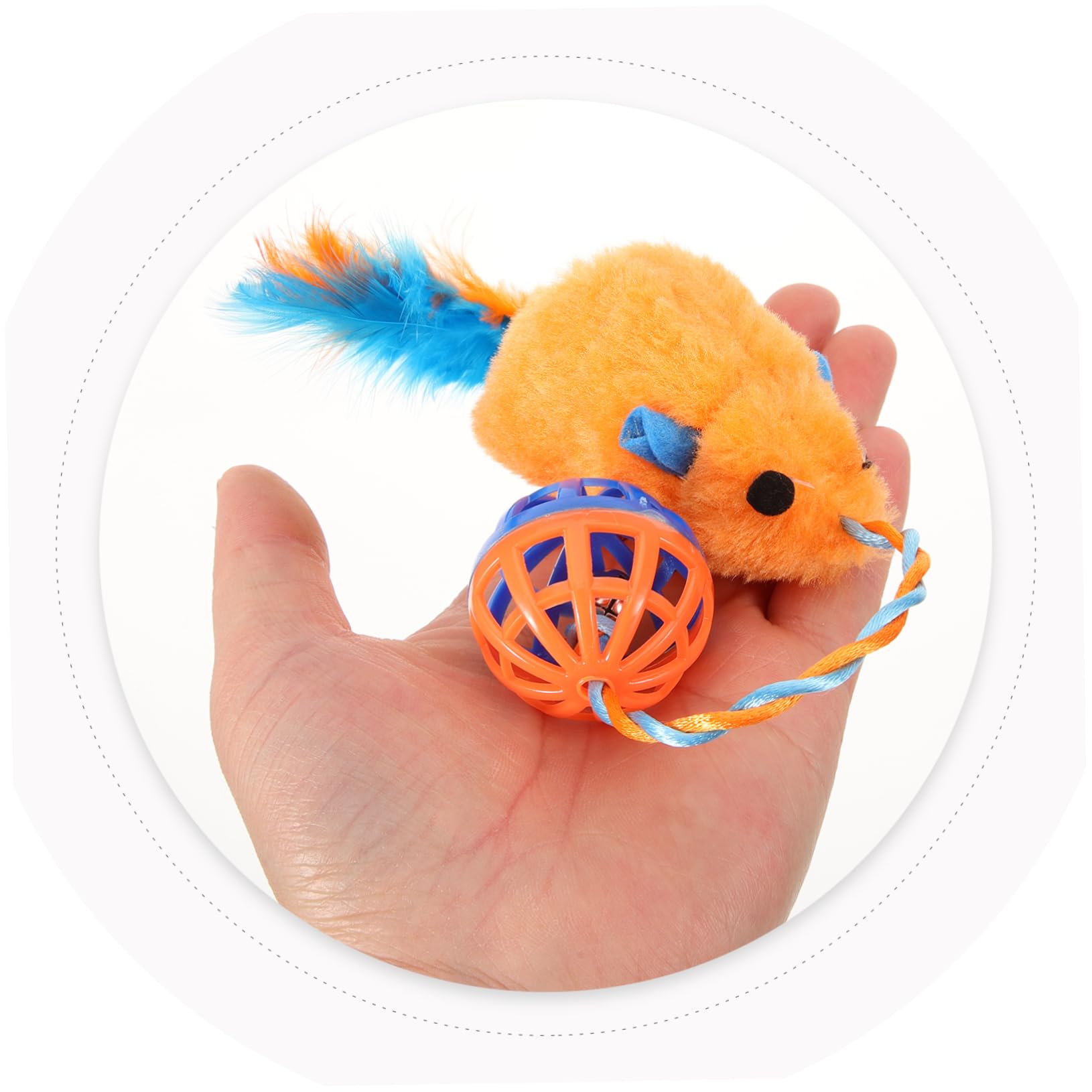 TOYANDONA Jouet Interactif Soulage L'ennui pour Chaton en Peluche et Plastique avec Clochette, Résistant aux Morsures pour Jeu Intérieur et Entraînement
