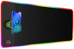 RGB LED Mouse Pad with Wireless Charger