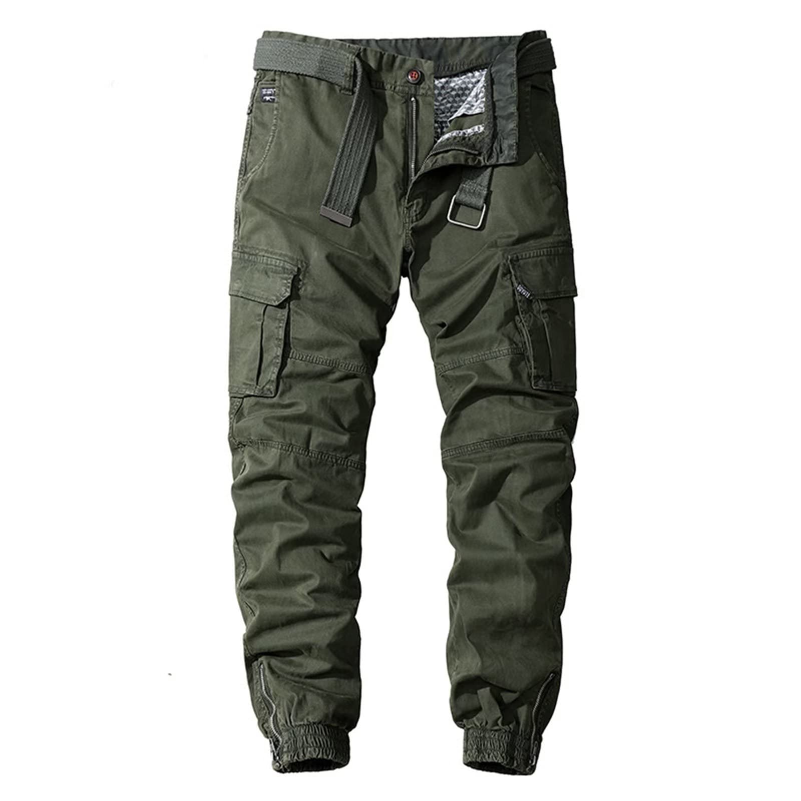 Work Trousers Cotton Casual Cargo Trousers for Men Outdoor Mens Camping Hiking Multi Pockets Pants