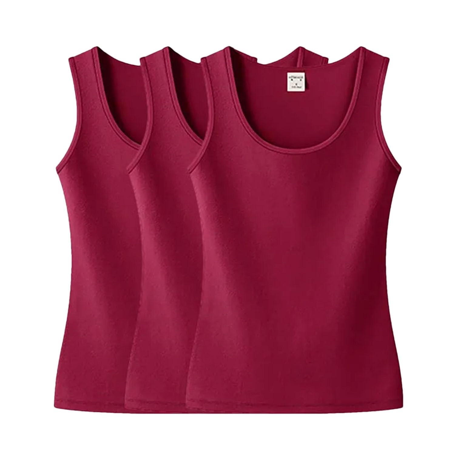 Confezione da 3 magliette estive da donna, in cotone, casual, con scollo rotondo, per ragazze