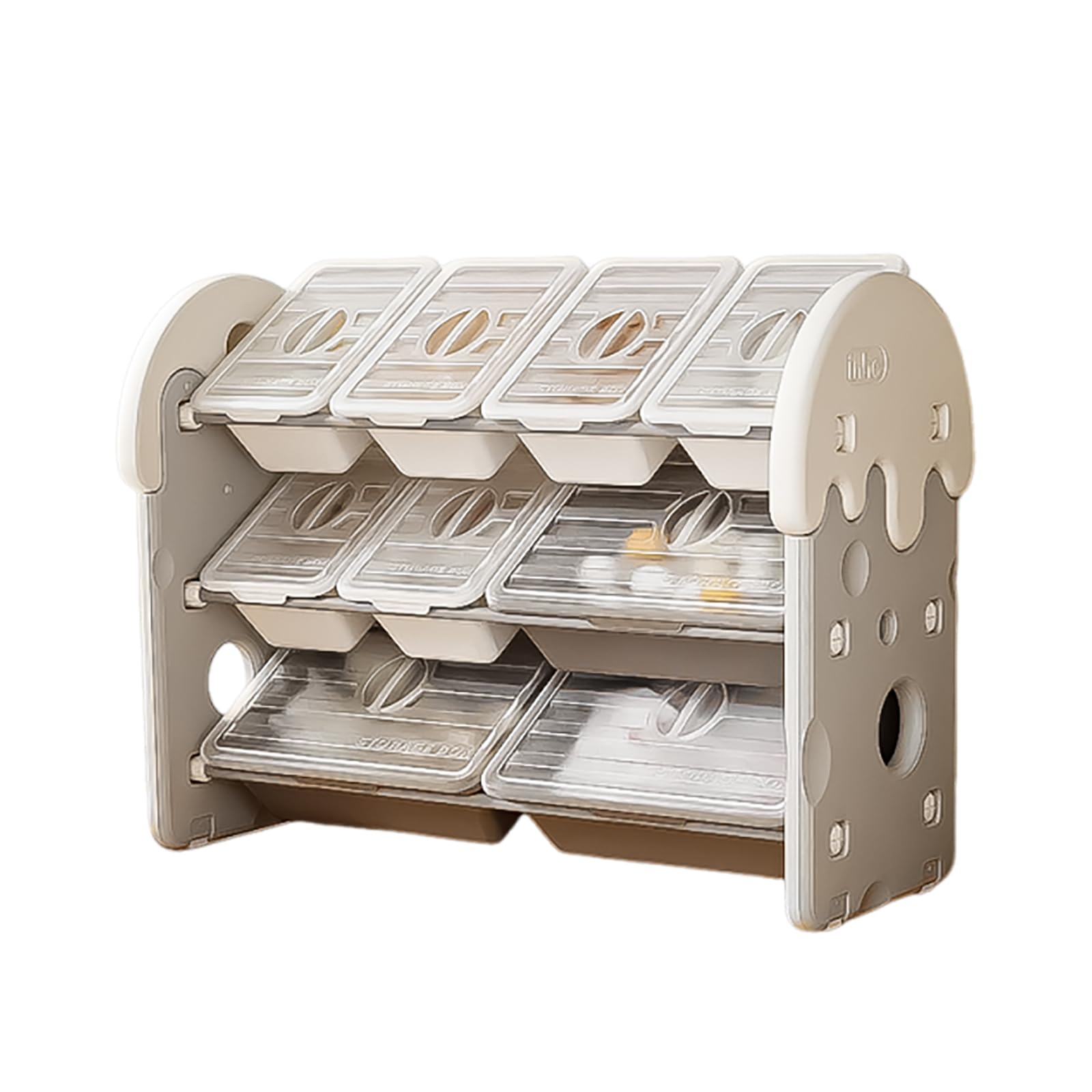 Organizer per giocattoli scaffale per libri con animali di peluche organizzatori di giocattoli e scatola per bambini libreria per bambini sala giochi arredamento camera da letto organizzatori bianco