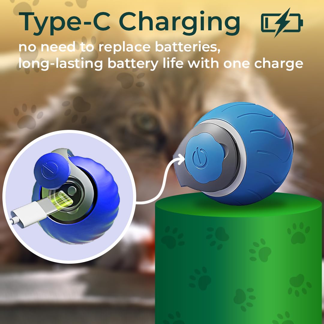 Juguete interactivo para gatos, juguetes interactivos para perros, juguete automático para gatos, recargable por USB, adecuado para interiores y exteriores, juguete para perros en movimiento
