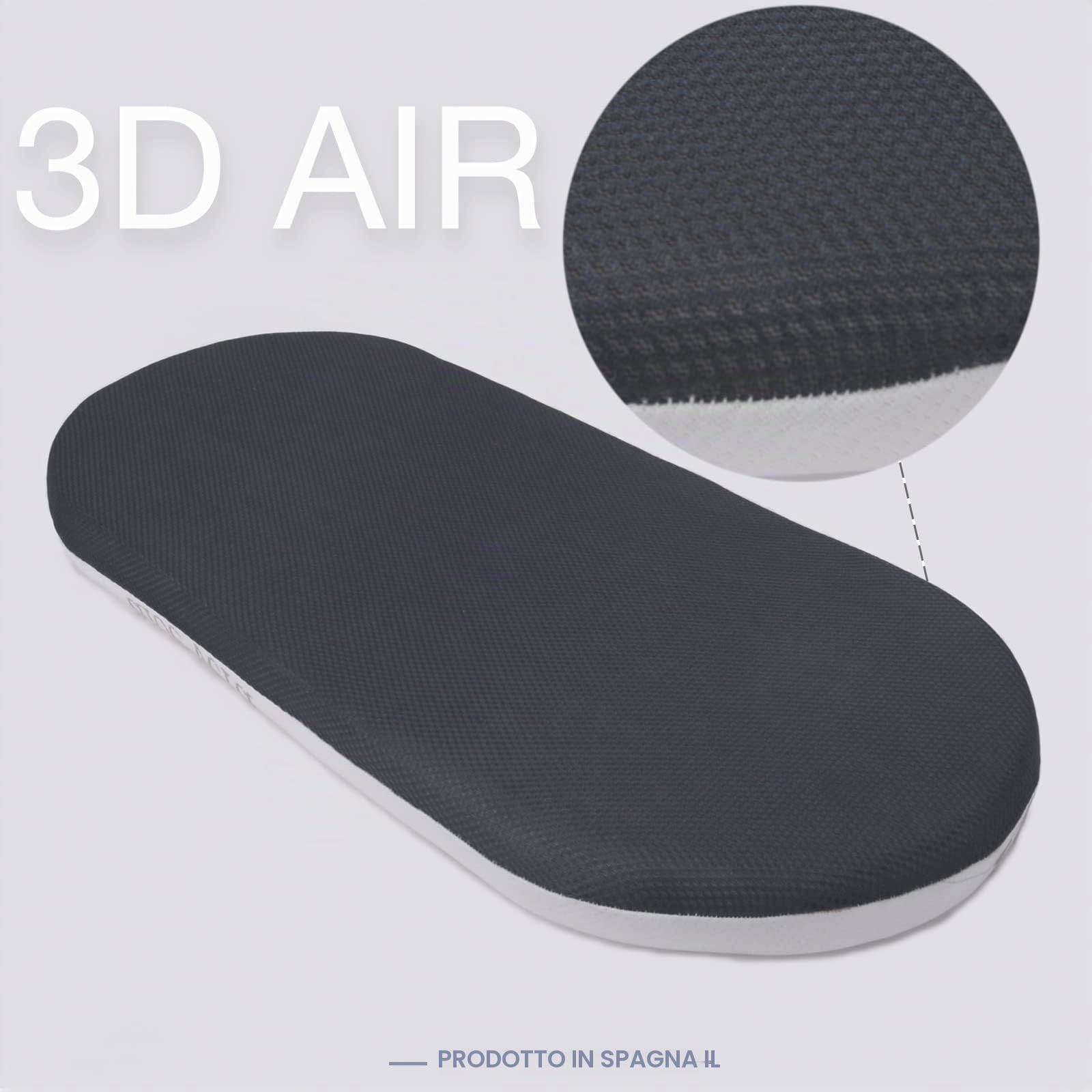 PEKITAS Materasso ovale universale 75 x 33 cm Navicella passeggino Moises altezza 5 cm doppio lato traspirante fodera lavabile