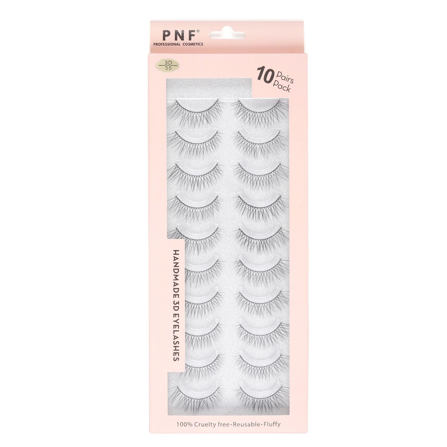 False Eyelashes | Natural & Soft - Reusable | Handmade 3D Eyelashes | Pack 10 Pairs of 1 box (36)-image-14