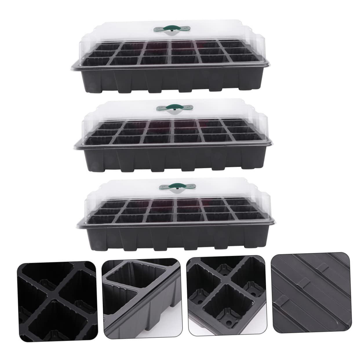 Toddmomy 3juegos Bandejas para Plántulas de Resistente Rejilla para Germinación de Hortalizas Caja de Cultivo Contenedor de Plantación Suministros de Jardinería Bandeja Cultivo