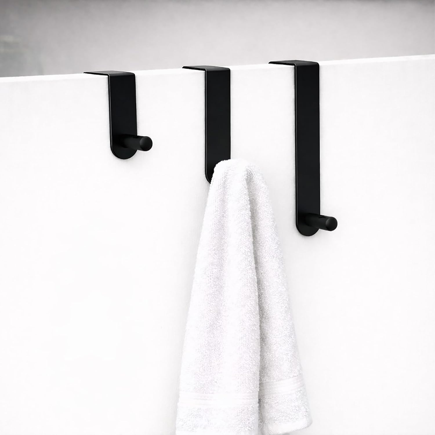 Adjustable Over-the-Door Hooks, 3-Piece Hanger Set, Closet Storage, Black image 2
