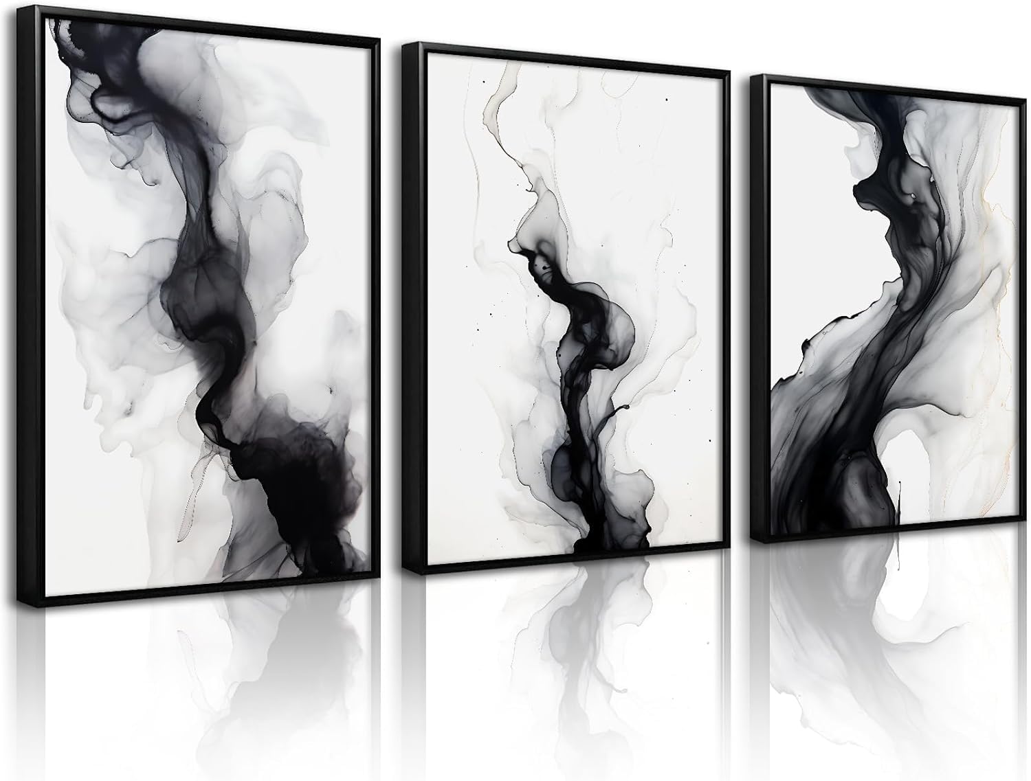 lianyibo Gray Modern Black White Abstract Canvas Wall Art Minimalist Painting Poster Prints for Living Room Bedroom Decor(70x90cmx3/Frameless)