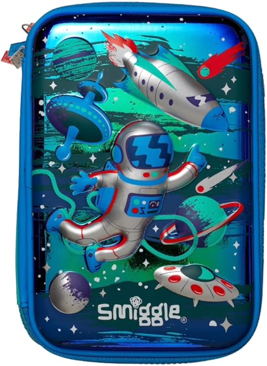 Smiggle 'Splendour' Triple Hardtop Pencil Case (Blue Outer Space