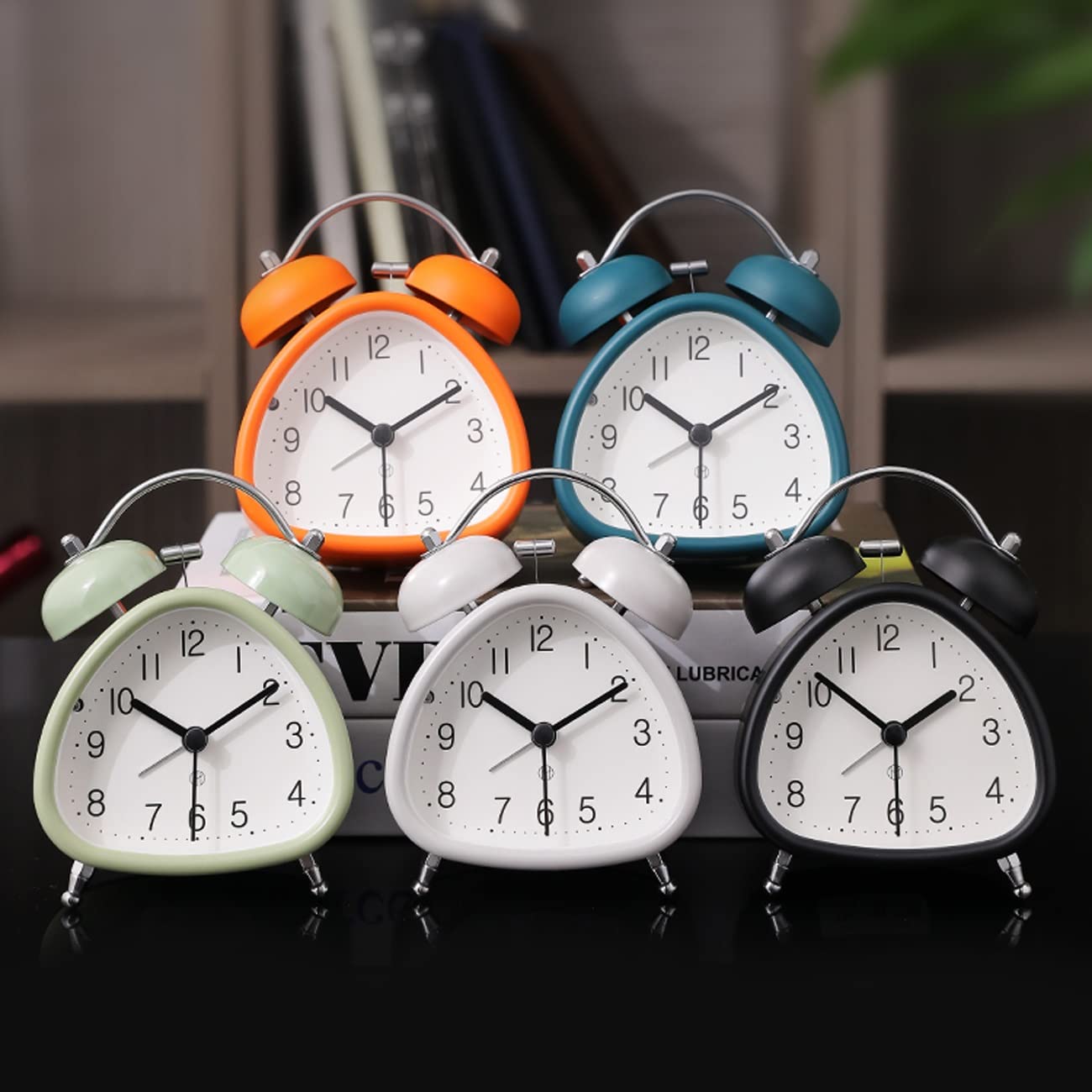 Despertador, Reloj mecánico silencioso a Pilas con Campana for Oficina(Orange)
