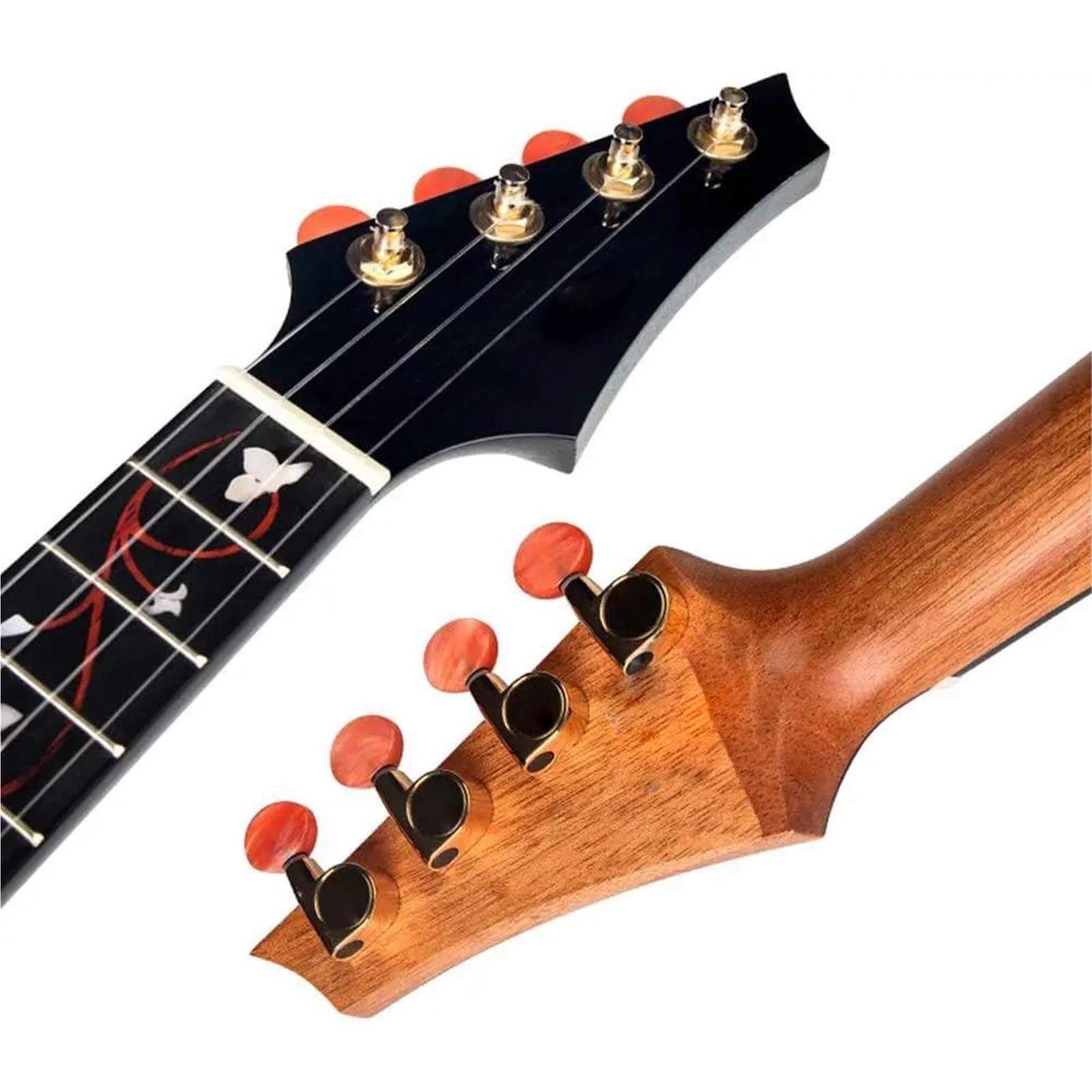 Profesjonalna Ukulele 23/26 Calowe Błyszczące Wycięcie W Całości Z Litego Mahoniu Palisandru Świerku Sopranowe Ukulele Dla Początkujących I Zaawansowanych(23 Blue)
