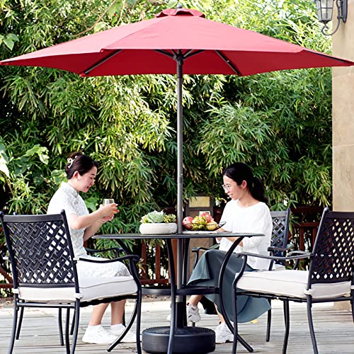 Parasol de jardin 218cm rouge pliable pour table de terrasse de café