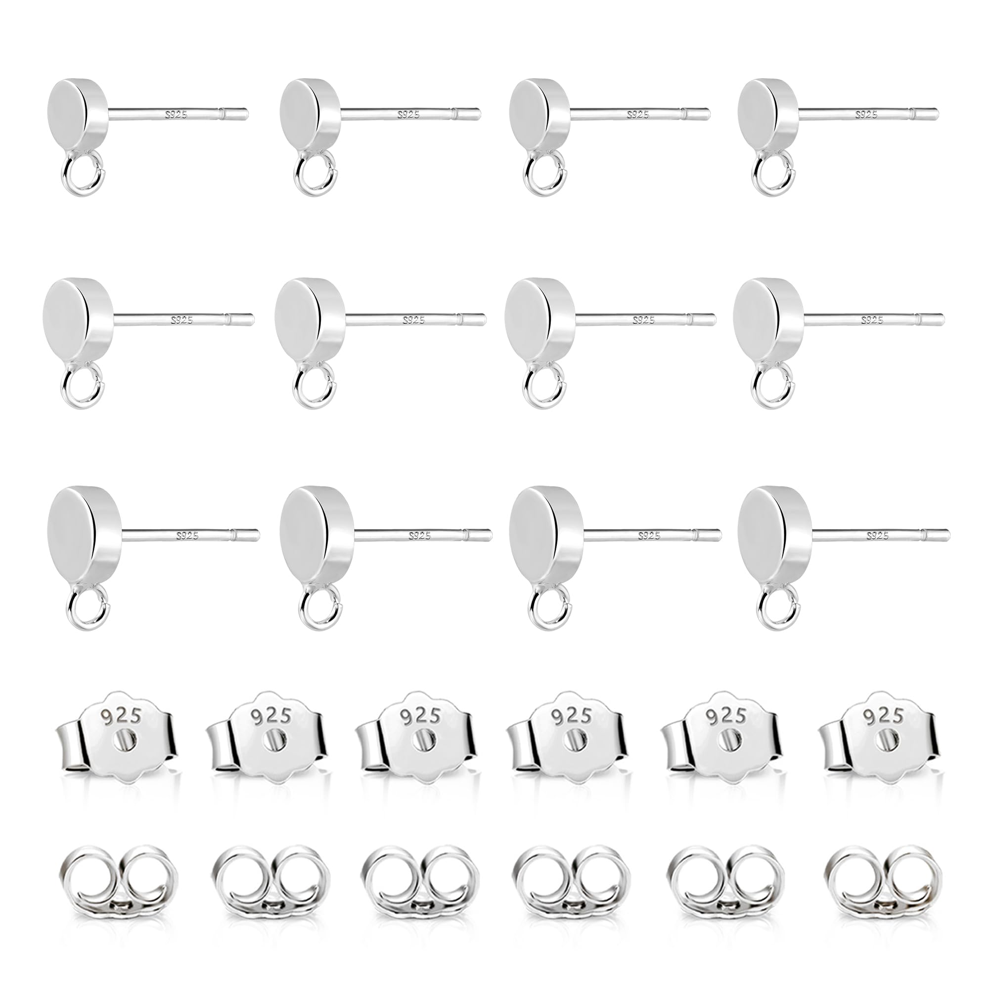 Orecchini A Perno Con Farfalle Grandi In Argento Sterling Rosa Oro 5mm