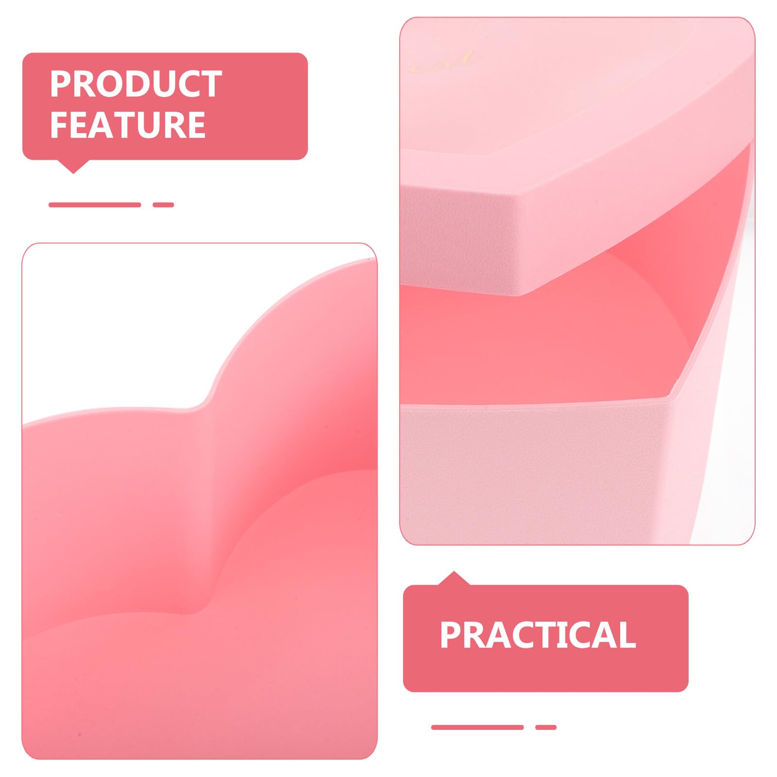 TOYANDONA Geschenkboxen Blumenverpackung 2 Stück Herzförmige mit Fenster Stabile Basis Rosa Kunststoff und Pvc für Valentinstag und Besondere Anlässe