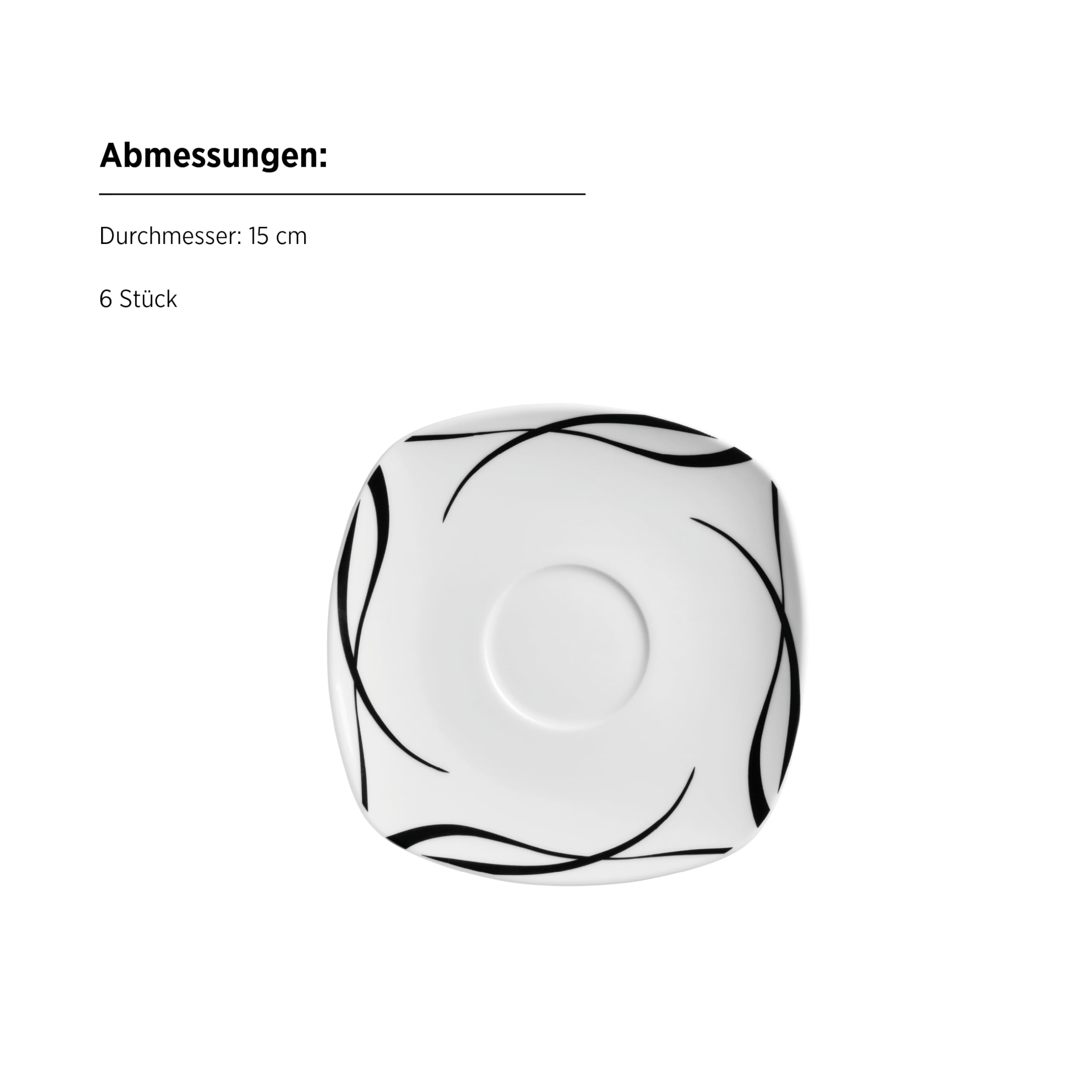 MÄSER Serie Decora, Geschirr Set für 6 Personen, 30-teiliges Kombiservice in eckiger Form, elegant, zeitlos, Porzellan, Weiß