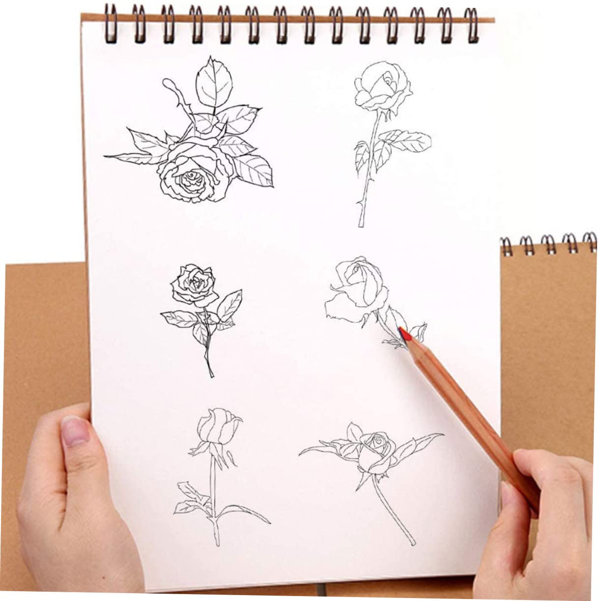 Ciieeo Carnets de Croquis Spirale A4 Marron 2 Pièces pour Dessin