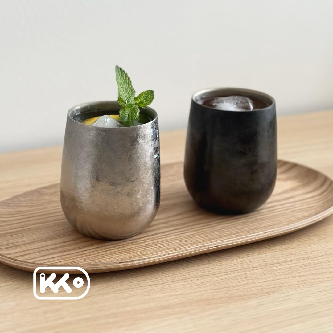 IKKO Tazza in titanio da 240 ml, a doppia parete, di alta qualità, in puro titanio, insapore, design senza tempo, per caffè, tè, cocktail e uso quotidiano
