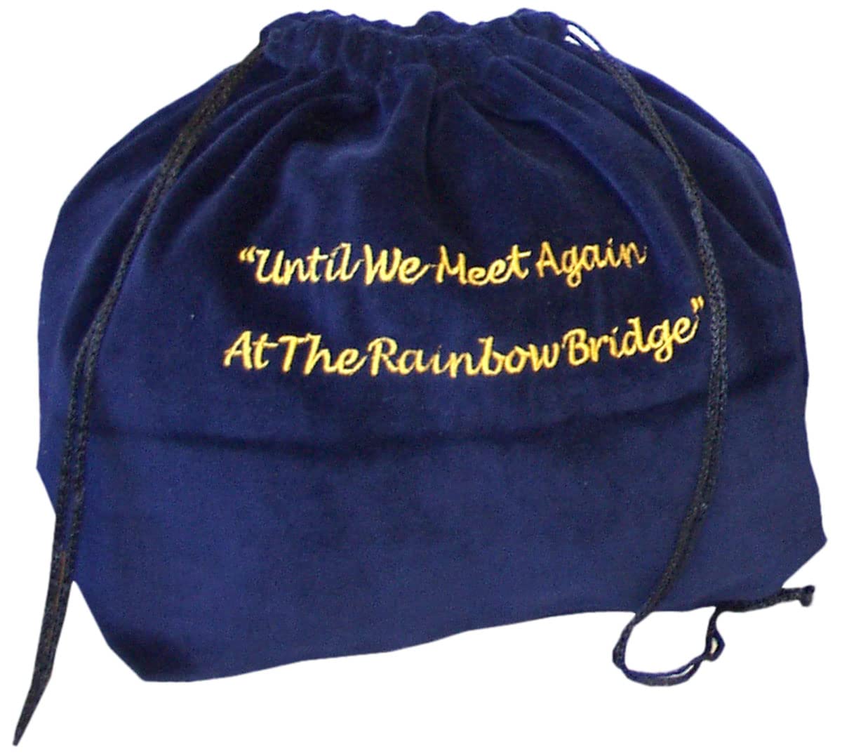 Small Blue Rainbow Bridge Velvet Cremation Urn Bag - Velvet Cotton Bag for Urn - Small Size 9"L x 6"W x 9"H - Great for Holding a Pet Urn Measuring 7"H or Smaller
