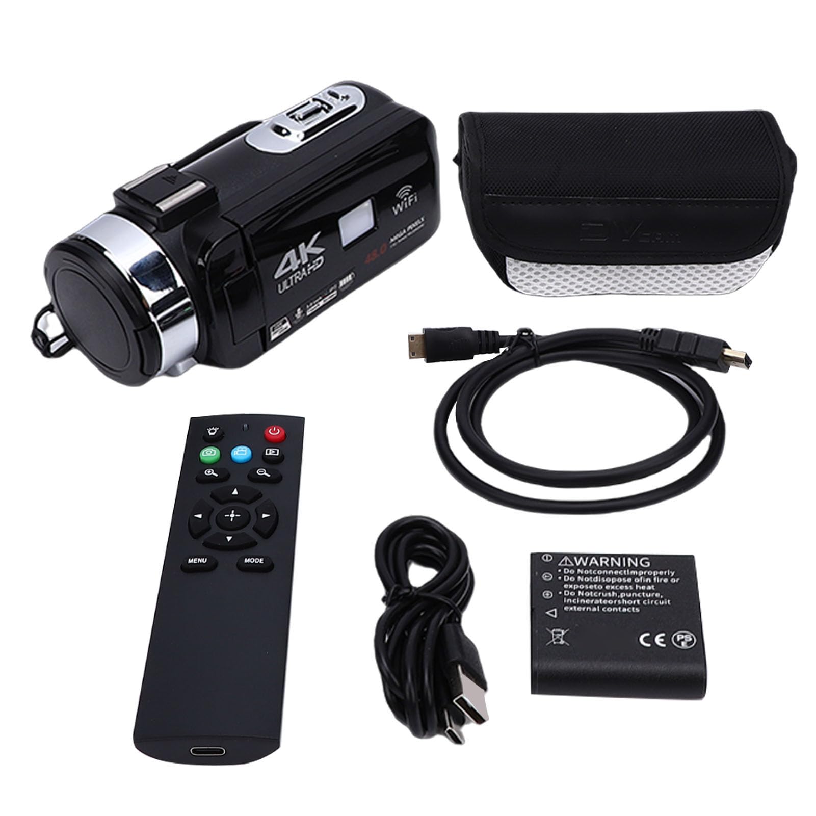 KIMISS Videocamera 4K, Videocamera Video Digitale 48MP Zoom Digitale 18x 3,0 Pollici 270 Flip Screen WiFi Touchscreen Time Lapse Rallentatore per