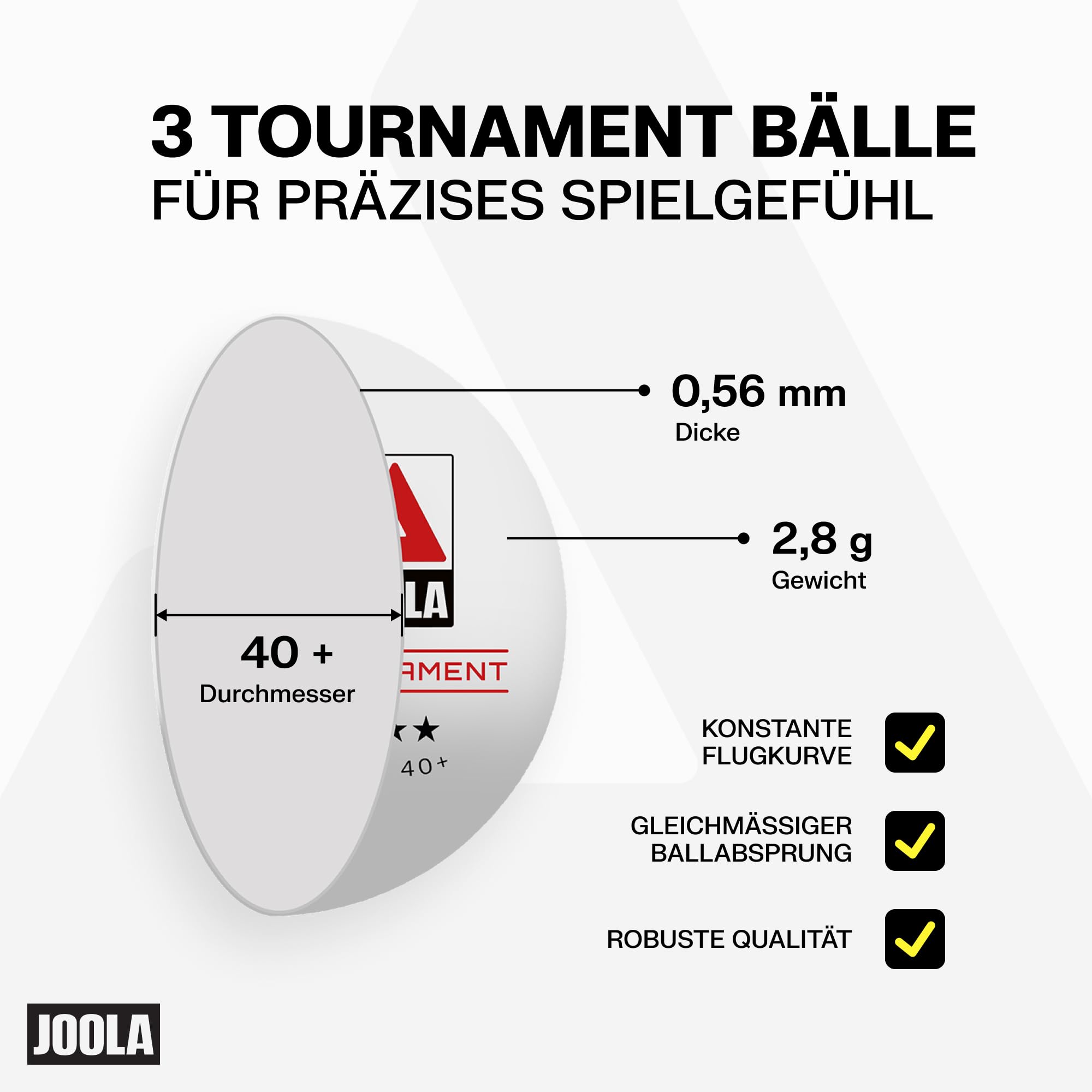 JOOLA Team Pro Tischtennis Set - 2 Schläger + 3 Bälle + Hülle - 6-teilig
