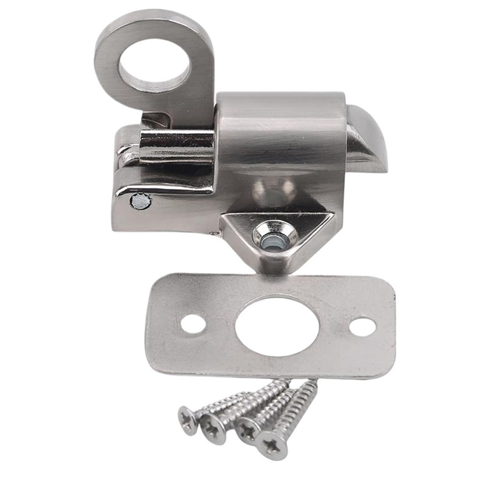 Gate Bolt Spring Loaded Window Door Bolt Gate Security Pull Ring Bounce Automatic Latch Lock Hook Self-Closing
