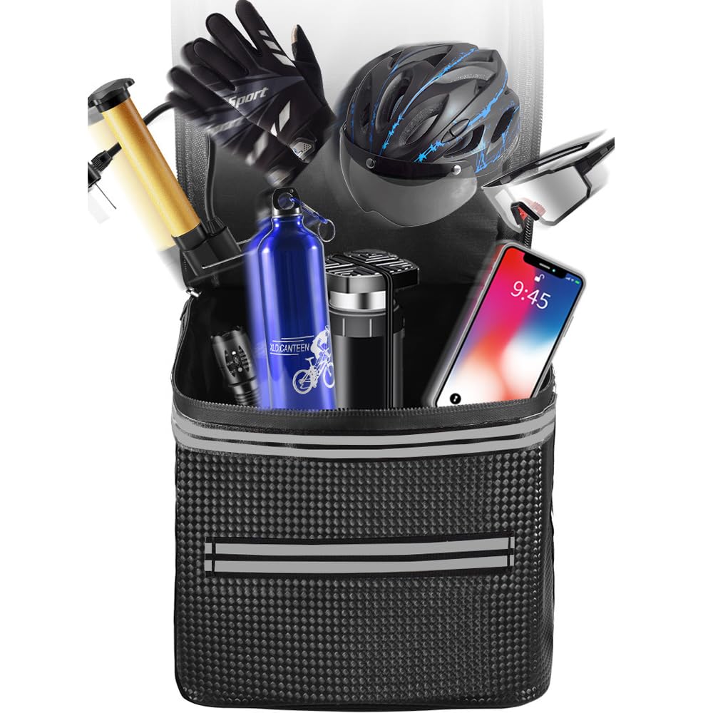 Portapacchi per Bicicletta Riflettente, Borsa Posteriore Bici, Borsa Bici Posteriore Cremagliera, con Strisce Riflettenti e Cerniera Impermeabile, per Gli Articoli per Trasporto di Biciclette, 15 L