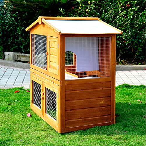 Hühnerstall Belüftete Rampenschlösser Massivholz Kaninchenstall für Hühner Enten und kleine Haustiere 93x60x97cm (Color… – Bild 6
