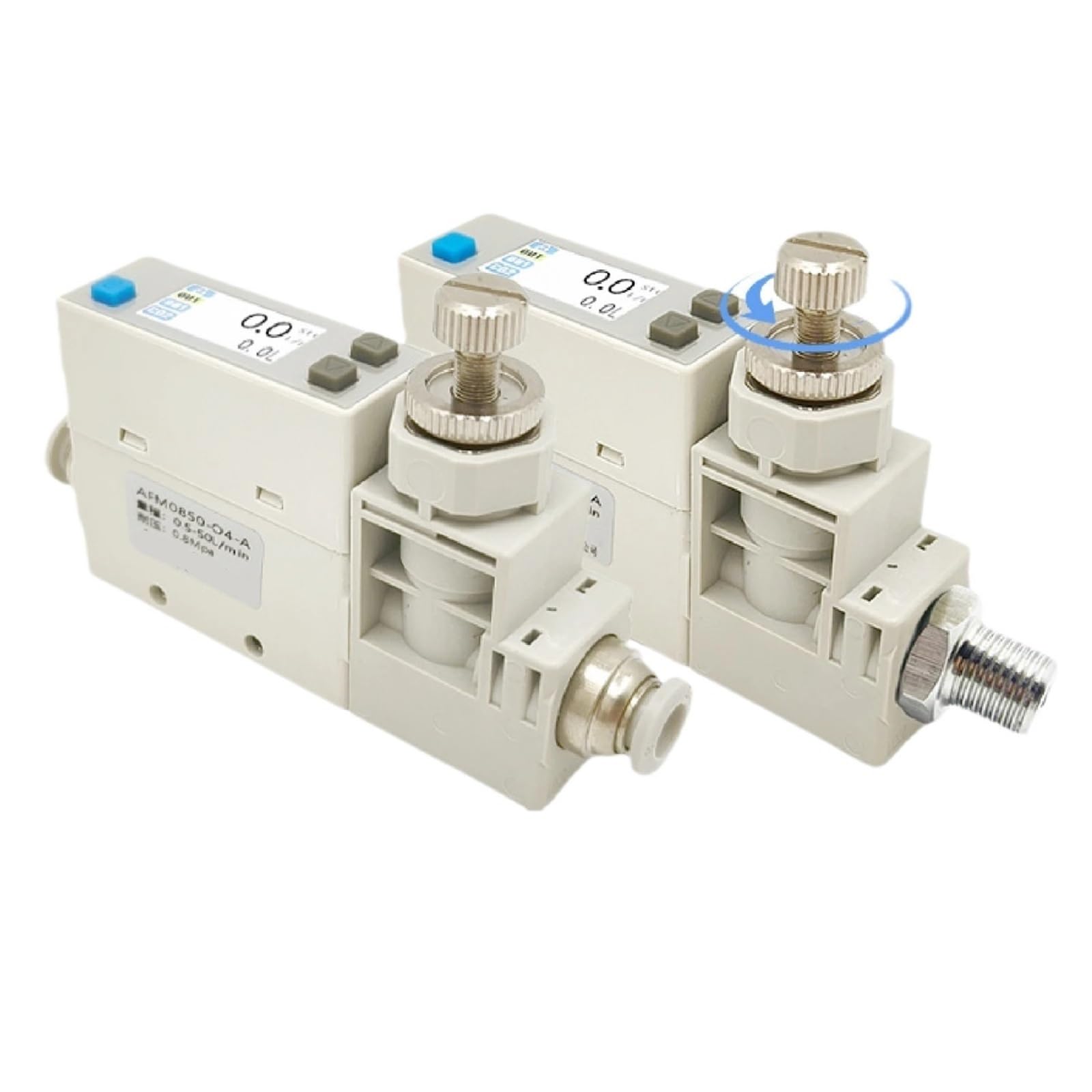 Medidor digital de flujo másico para nitrógeno y oxígeno con válvula de aguja RS485, salida NPN de 1-5 V, medición y control de precisión, ideal para aplicaciones industriales